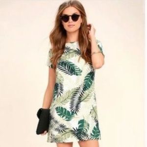 Lulu’s Palm Leaf short sleeve shirt dress